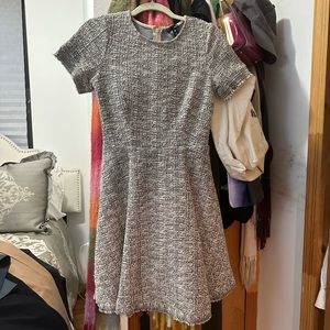 Aqua “tweed” fit and flare dress